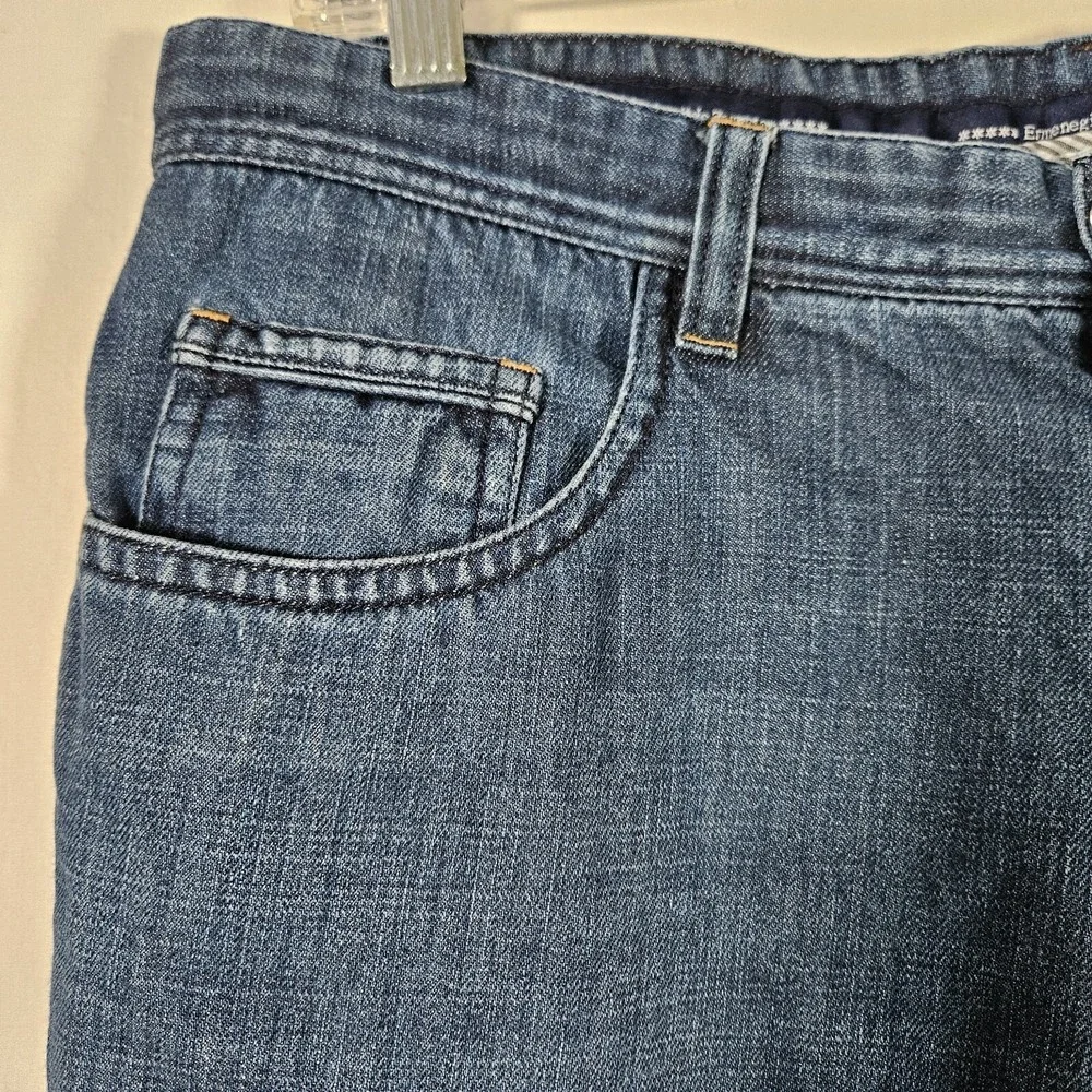 Ermenegildo Zegna Jeans Men 34x26 Blue Straight Leg Italy Grunge Preppy Designer